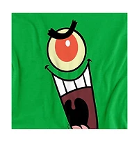 SpongeBob SquarePants Men's Plankton Sinister Face Graphic Classic-Fit T-Shirt