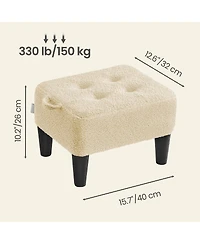 SongmicsHome Small Ottoman Stool with Thick Cushion, Footrest for Bedroom, Living Room, Sturdy Legs