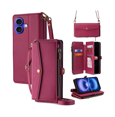 Artudatech 5-in-1 Crossbody Wallet Case [Compatible with iPhone 12-17]