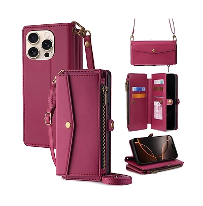 Artudatech 5-in-1 Crossbody Wallet Case for iPhone 12-17