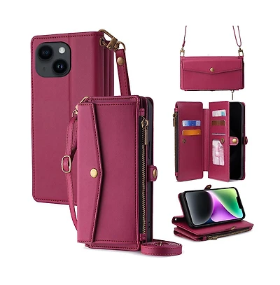 Artudatech 5-in-1 Crossbody Wallet Case for iPhone 12-17