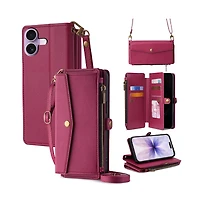 Artudatech 5-In-1 Removable-Straps Wallet Case with Adjustable Stand for iPhone 12-17