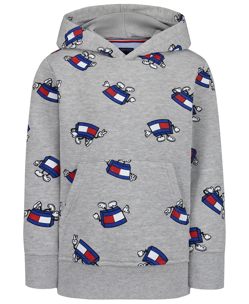 Tommy Hilfiger Boys' 2T-7 Mascot Allover-Print Kangaroo-Pocket Hoodie, Created for Macy's