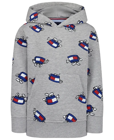 Tommy Hilfiger Boys' 2T-7 Mascot Allover-Print Kangaroo-Pocket Hoodie, Created for Macy's