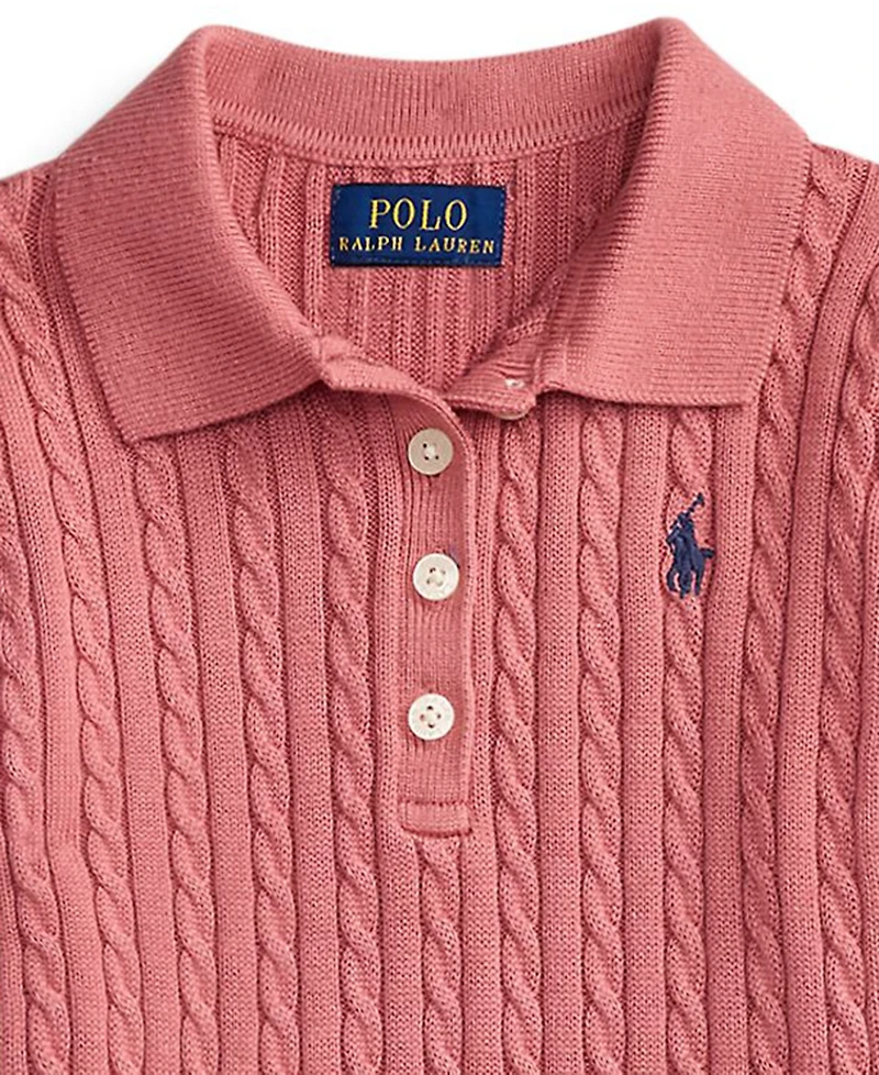 Polo Ralph Lauren Girls' 2T-6X Drop-Waist Pleated Sweater Dress