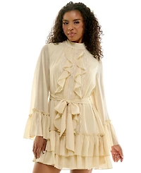 Seni & Cade Women's Ruffled Lace Tiered Mini Dress