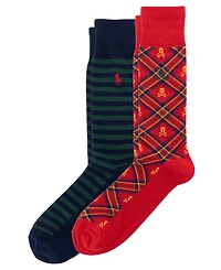 Polo Ralph Lauren Men's Tartan Skull Crew Socks, 2-Pack