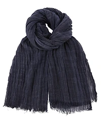 Ted Baker Cotton-Linen Blend Fringed Textured Rib Wrap Scarf