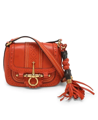 Pre-Owned Gucci Women's Small Snaffle Bit Studded Leather Shoulder Bag