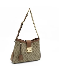 Pre-Owned Gucci Women's Padlock Gg Supreme Canvas Small Shoulder Bag