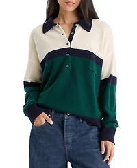 Good American Women's Oversized Collared Wool-Blend Sweater