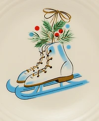 Fiesta Jolly Christmas Skates Classic Rim Luncheon Plate