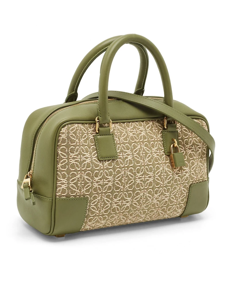 Pre-Owned Loewe Women's Amazona 23 Jacquard Canvas and Leather Satchel