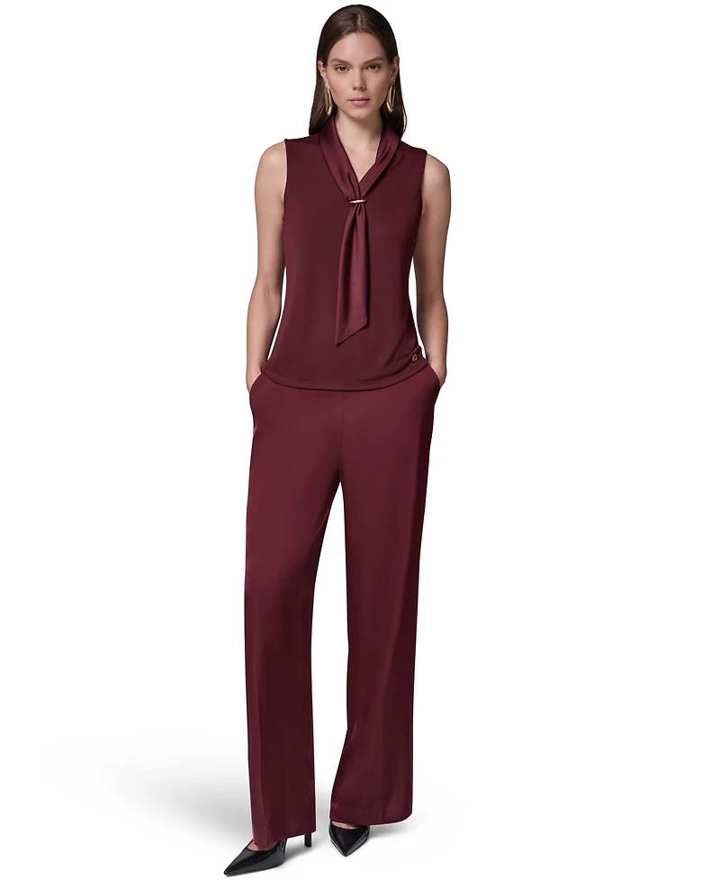 Donna Karan New York Women's Sleeveless Tie-Neck Blouse