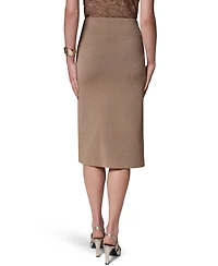 Donna Karan New York Women's DK647 Straight Knit Midi High-Waisted Skirt
