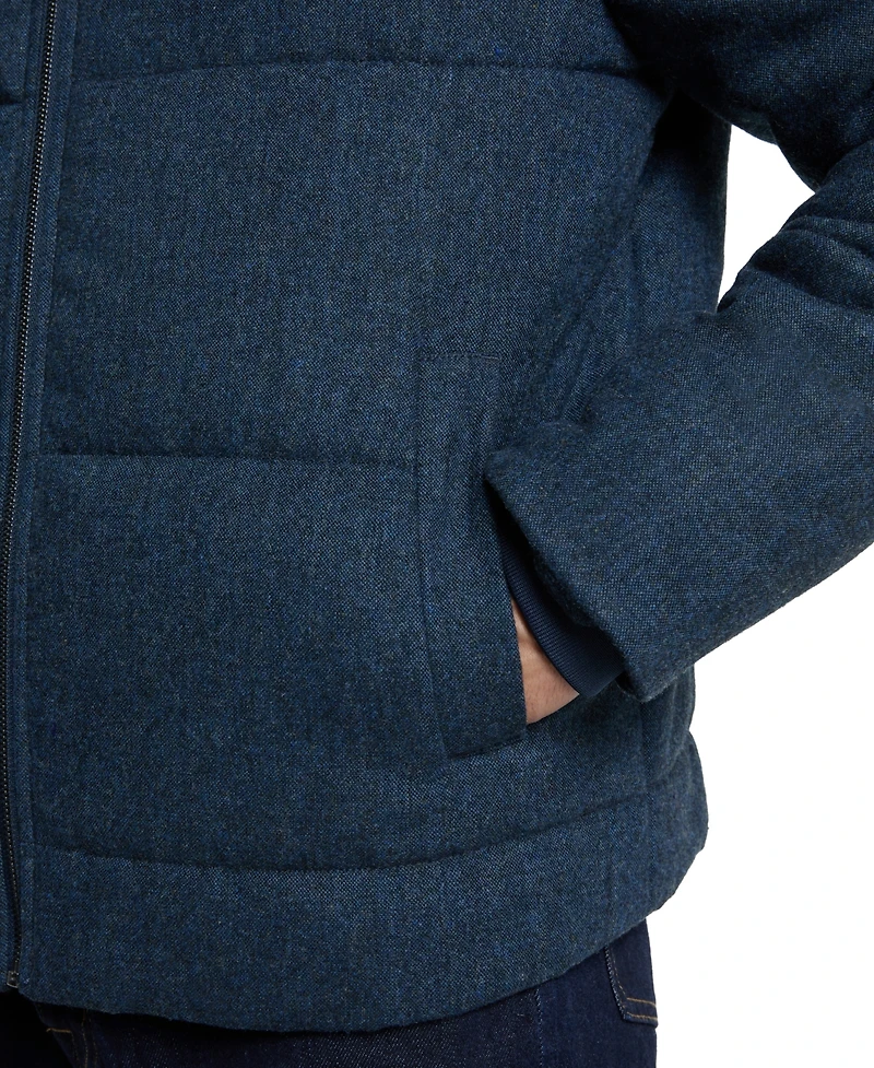 Ted by Baker Men's Quilted Stand Collar Flannel Jacket