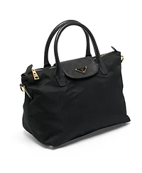 Pre-Owned Prada Women's Saffiano Leather and Nylon Zip Top Satchel