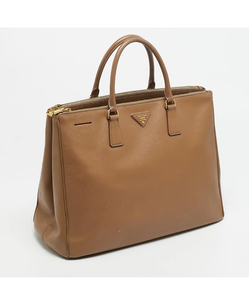 Pre-Owned Prada Galleria Double Zip Executive Saffiano Lux Leather Tote