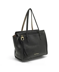 Pre-Owned Salvatore Ferragamo Women's Amy Gancini Pebbled Leather Tote