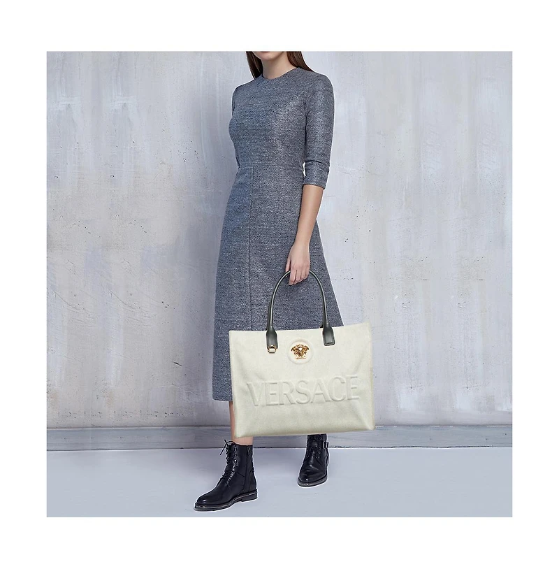 Pre-Owned Versace Women's La Medusa Canvas Tote