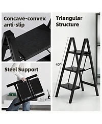 Aofar Foldable 2 Step Ladder Anti-slip Wide Pedal Portable