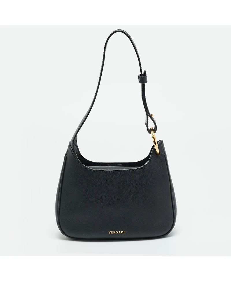 Pre-Owned Versace La Women's Medusa Mini Leather Hobo Bag