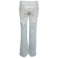 Pre-Owned Dolce & Gabbana Women's Mid-Rise Rhinestone Boot-Cut Jeans