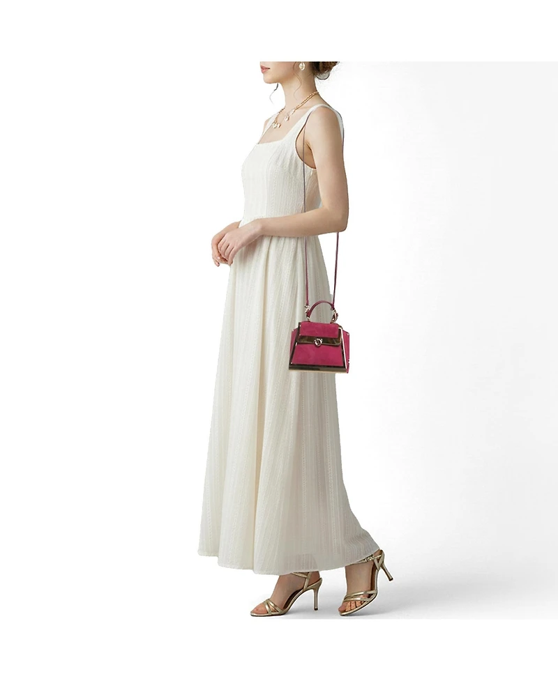 Pre-Owned Salvatore Ferragamo Sofia Mini Suede and Metal Top Handle Bag