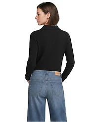 Lands' End Women's Long Sleeve Waffle Collared Shacket