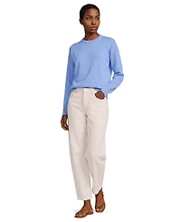 Lands' End Women's Drifter Drop-Shoulder Striped Crew Neck Sweater