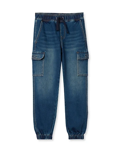 Lands' End Boys Iron Knee Knit Denim Jogger