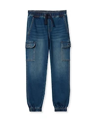 Lands' End Boys Iron Knee Knit Denim Jogger