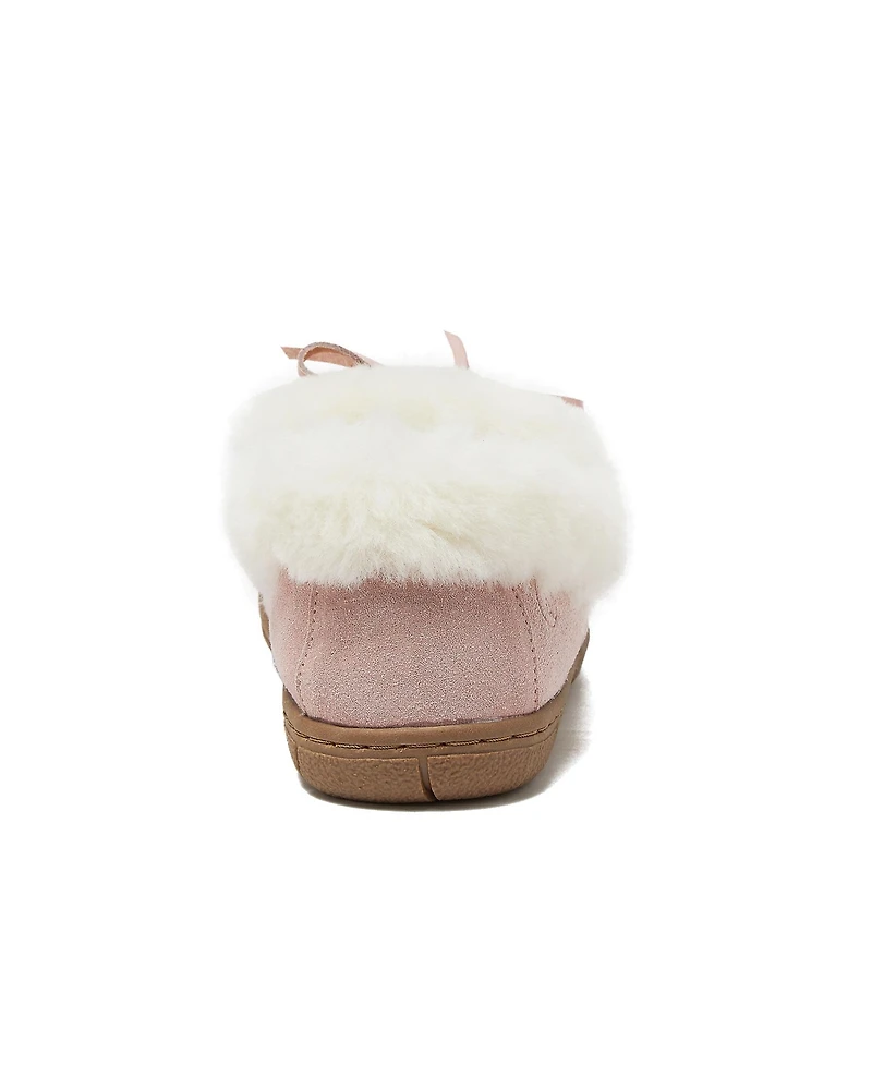 Lands' End Women's Fluffy Lined Indoor Outdoor Moccasin Slippers