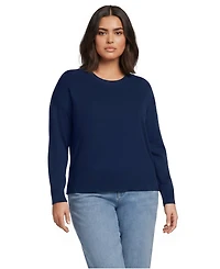 Lands' End Plus Drifter Lite Double Trim Crew Sweater