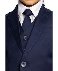 Peanut Butter Collection Toddler Boys Luxor Slim Fit Wool Blend 5-Piece Shirt, Tie, Jacket, Vest and Pants Suit Set