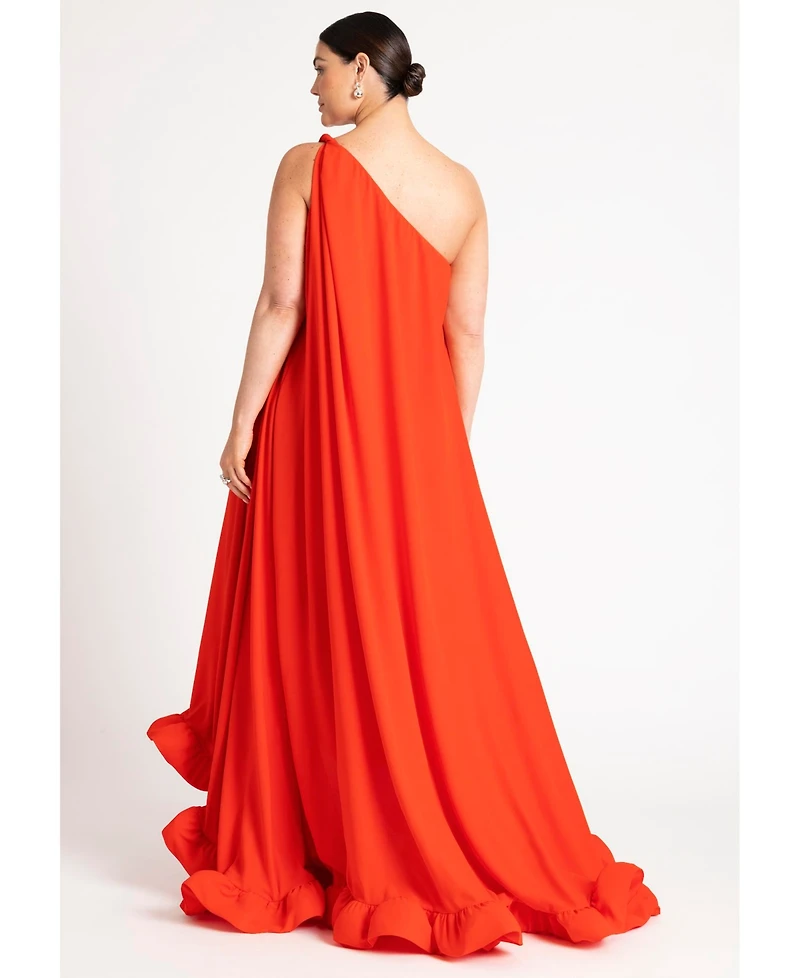Eloquii Women's Plus Dramatic Ruffle Gown