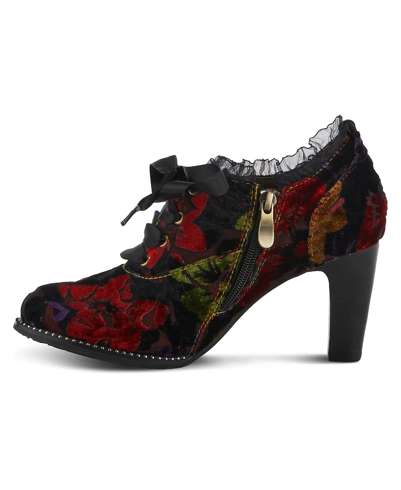 L'Artiste Women's Spring Step Pritz Shootie with Lace Detail