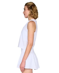 G Lifestyle Clothing Women's Crop Mesh Cross-Back Sleeveless Tee