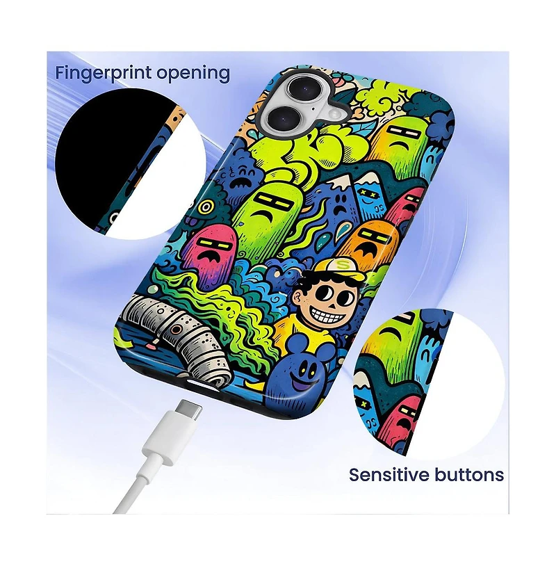 Lisen Phone Case Compatible with Apple iPhone 16 Plus, 2-Layer Durable