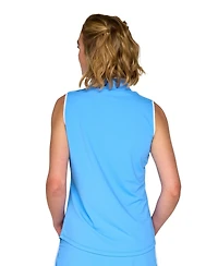 G Lifestyle Clothing Women's Tee It Up Mock Neck Piping Sleeveless Tank