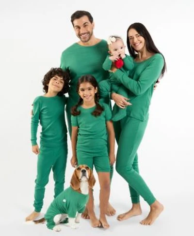 Leveret Matching Family Solid Cotton Pajamas