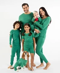 Leveret Matching Family Solid Cotton Pajamas