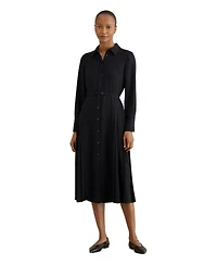 Hobbs London Women's Ginny Belted Pleated Midi Shirt Dress