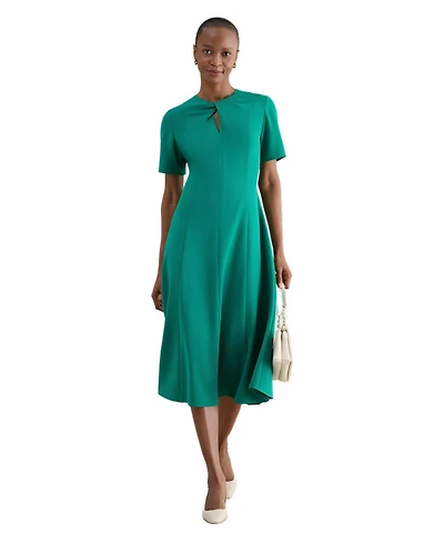 Hobbs London Women's Ariela Twist Detail Midi Dress