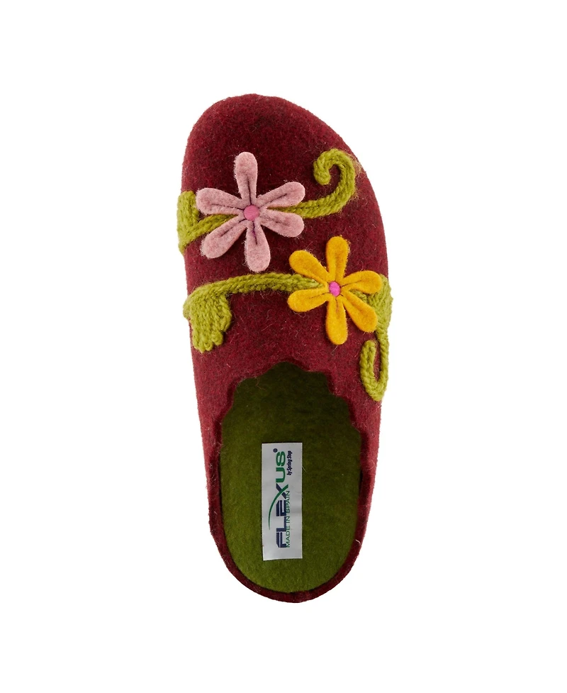Flexus Roseburg Women's Slide with Floral Embroidery