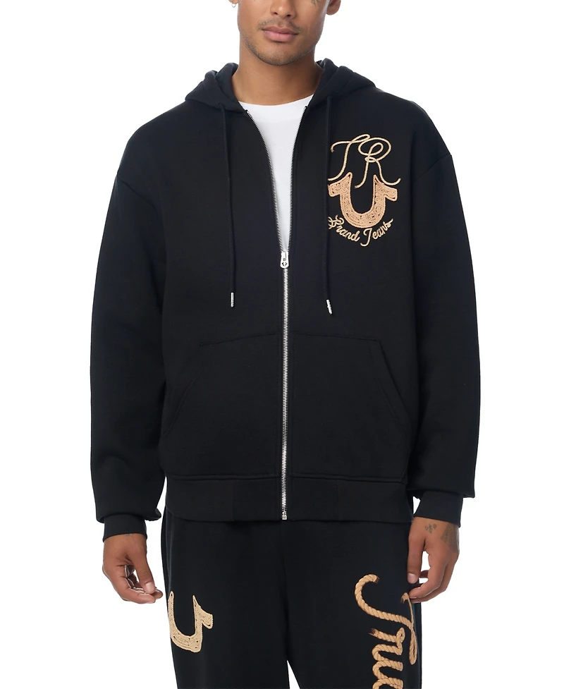 True Religion Men's Rope Logo Graphic Zip Hoodie