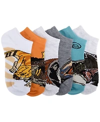 Planet Sox Boys' 4-20 Jurassic No Show Socks, 6-Pack