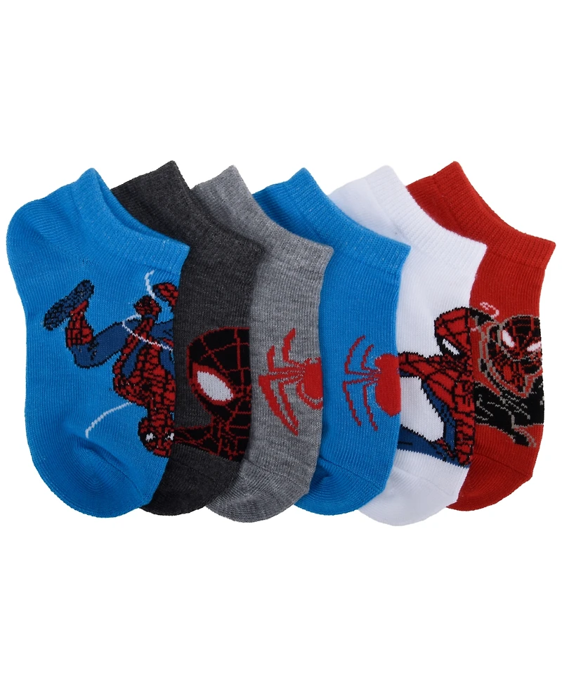 Planet Sox Boys' 4-20 Spider-Man and Miles Ankle Socks, 6-Pack