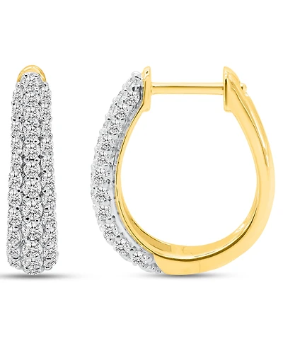 Forever Grown Diamonds Lab-Grown Diamond Multi-Row Hoop Earrings (1 ct. t.w.) Sterling Silver (Also Available & 14k Gold Plated)