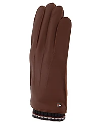 Tommy Hilfiger Men's Global Stripe Touchscreen Leather Gloves